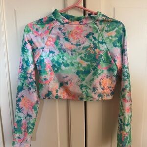 Cat & Jack Multi-Color Tie-Dye Long Sleeve 2 piece bathing suit Bikini